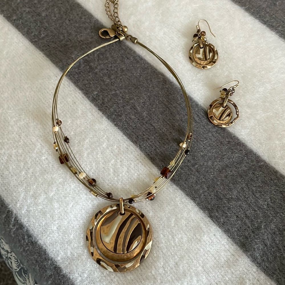 Gold tone Necklace and earring set from Chico’s